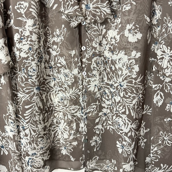 Tyler boe Silk floral ruffle blouse Size 6 - Picture 5 of 7